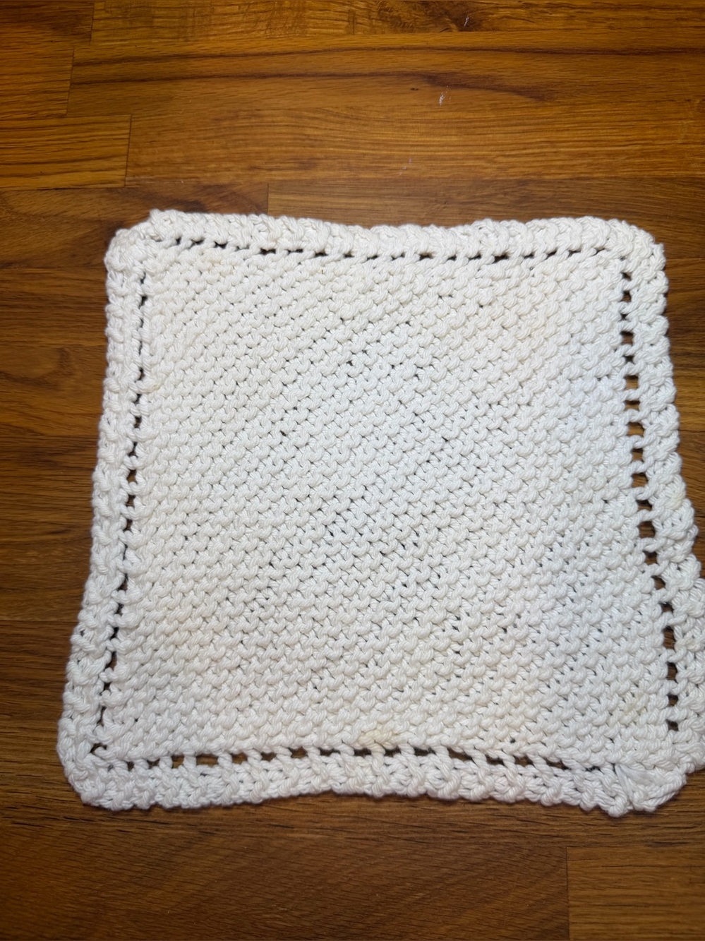 Handmade Cream Crochet Square Accent - Home Accents